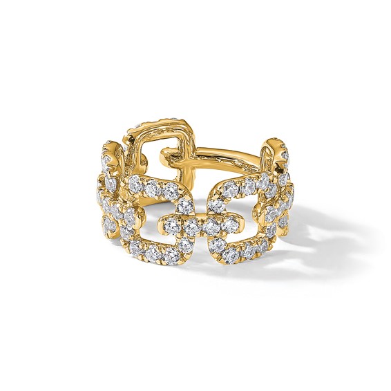 True Origin 14K Yellow Gold 2 3/8 carat Lab Grown Diamond VS+ F+ Complete Band