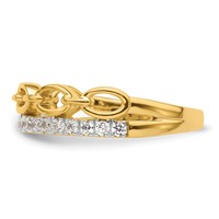 True Origin 14K Yellow Gold Two-tone 0.33 Carat Lab Grown Diamond VS+ F+ Complete Band view 3