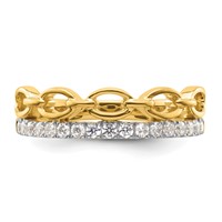 True Origin 14K Yellow Gold Two-tone 0.33 Carat Lab Grown Diamond VS+ F+ Complete Band view 4