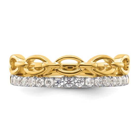 True Origin 14K Two-tone 1/3 carat Lab Grown Diamond VS+ F+ Complete Band