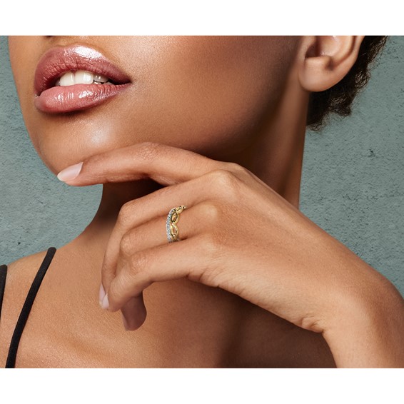 True Origin 14K Two-tone 1/3 carat Lab Grown Diamond VS+ F+ Complete Band