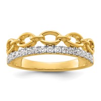True Origin 14K Yellow Gold Two-tone 0.33 Carat Lab Grown Diamond VS+ F+ Complete Band view 1