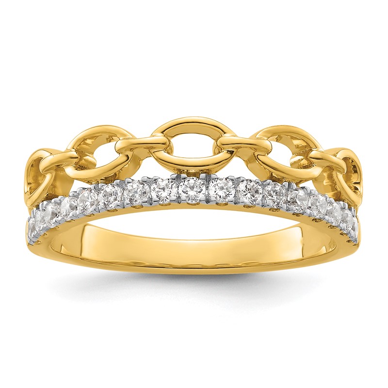 True Origin 14k Two-tone 1/3 carat Lab Grown Diamond VS D E F Band