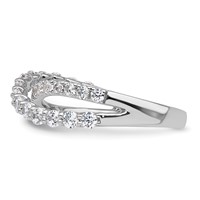 True Origin 14K White Gold 1 Carat Lab Grown Diamond VS+ F+ Complete Crisscross Band view 3
