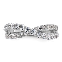 True Origin 14K White Gold 1 Carat Lab Grown Diamond VS+ F+ Complete Crisscross Band view 4