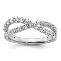 True Origin 14K White Gold 1 Carat Lab Grown Diamond VS+ F+ Complete Crisscross Band view 1