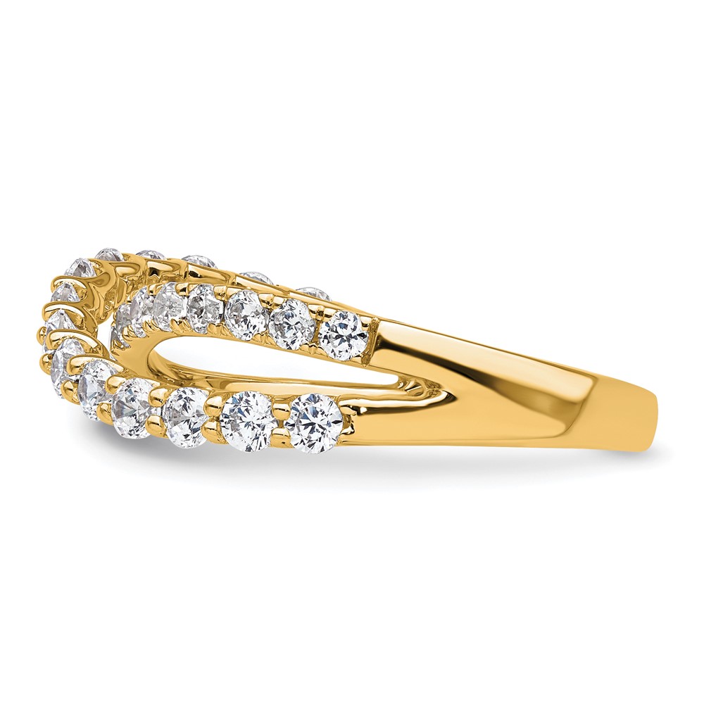True Origin 14k 1 carat Lab Grown Diamond VS D E F Crisscross Band (RM9989-099-YLD)