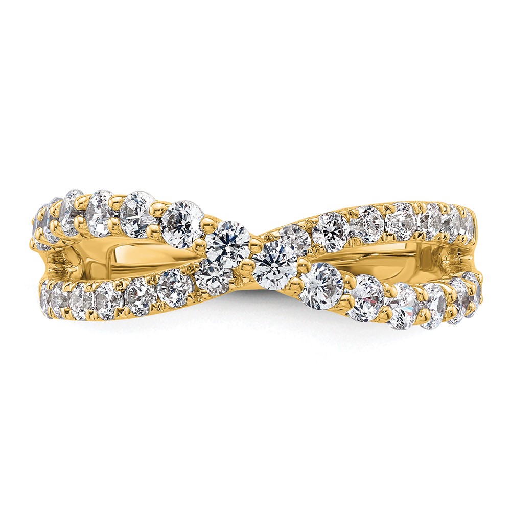 True Origin 14k 1 carat Lab Grown Diamond VS D E F Crisscross Band (RM9989-099-YLD)