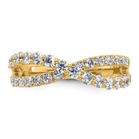 True Origin 14K Yellow Gold 1 Carat Lab Grown Diamond VS+ F+ Complete Crisscross Band view 4