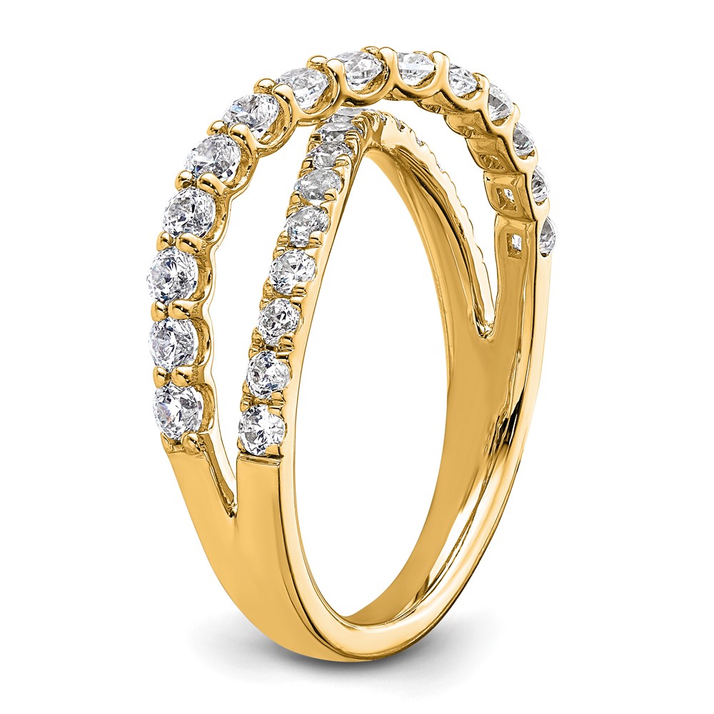 True Origin 14k 1 carat Lab Grown Diamond VS D E F Crisscross Band (RM9989-099-YLD)