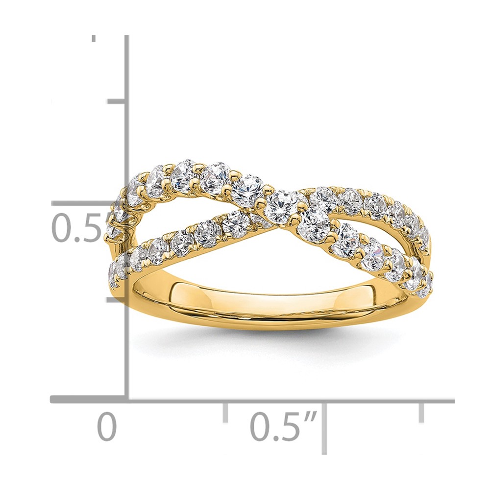 True Origin 14k 1 carat Lab Grown Diamond VS D E F Crisscross Band (RM9989-099-YLD)