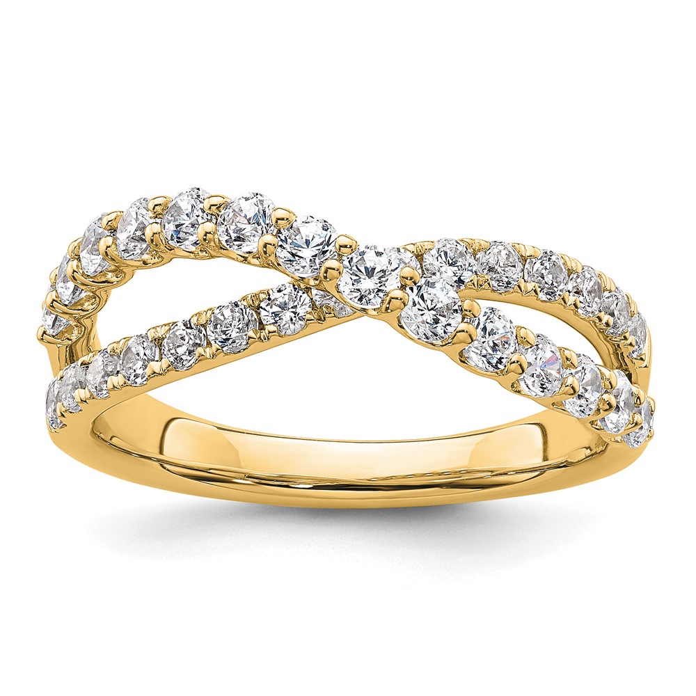 True Origin 14K Yellow Gold 1 Carat Lab Grown Diamond VS+ F+ Complete Crisscross Band