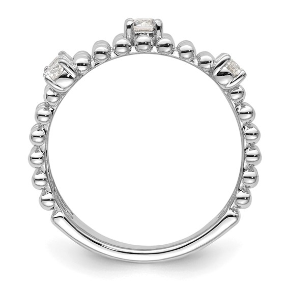 True Origin 14K White Gold 3/8 carat Lab Grown Diamond VS+ F+ Complete Triple Band