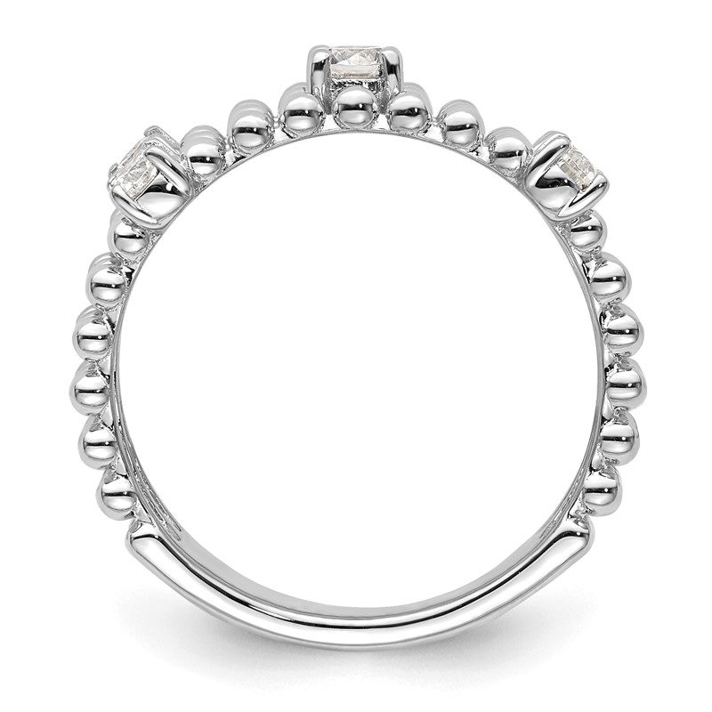 True Origin 14k White Gold 3/8 carat Lab Grown Diamond VS D E F Triple Band