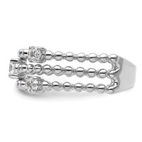 True Origin 14K White Gold 0.38 Carat Lab Grown Diamond VS+ F+ Complete Triple Band view 3