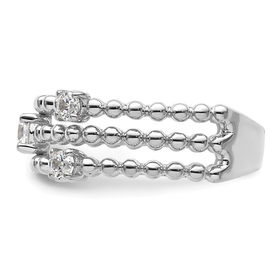 True Origin 14K White Gold 3/8 carat Lab Grown Diamond VS+ F+ Complete Triple Band