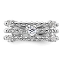 True Origin 14K White Gold 0.38 Carat Lab Grown Diamond VS+ F+ Complete Triple Band view 4