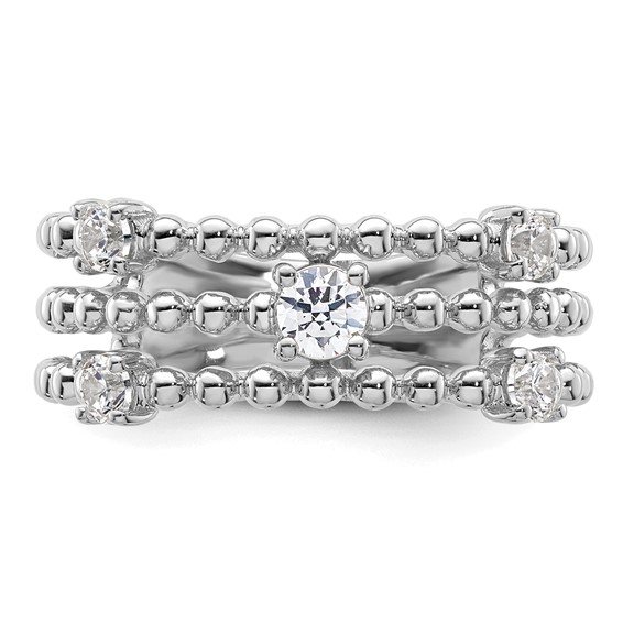 True Origin 14K White Gold 3/8 carat Lab Grown Diamond VS+ F+ Complete Triple Band