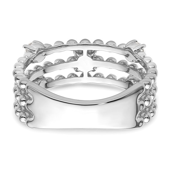 True Origin 14K White Gold 3/8 carat Lab Grown Diamond VS+ F+ Complete Triple Band