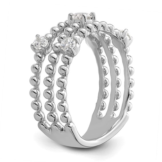 True Origin 14K White Gold 3/8 carat Lab Grown Diamond VS+ F+ Complete Triple Band