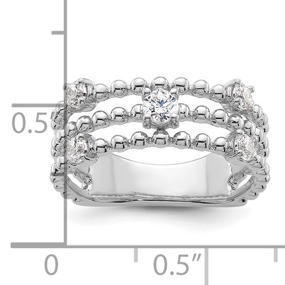 True Origin 14K White Gold 3/8 carat Lab Grown Diamond VS+ F+ Complete Triple Band