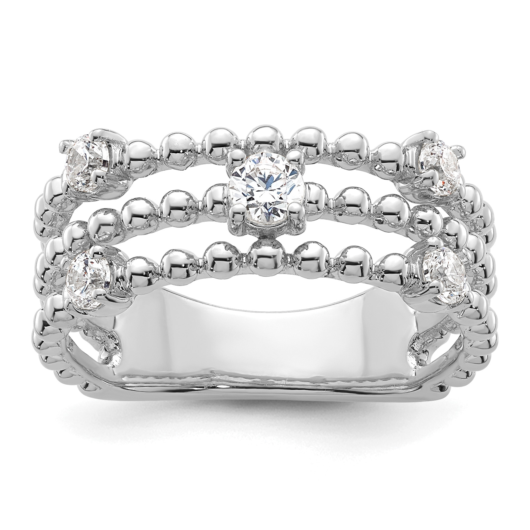 True Origin 14k White Gold 3/8 carat Lab Grown Diamond VS D E F Triple Band (RM9991-040-WLD)