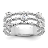 True Origin 14K White Gold 0.38 Carat Lab Grown Diamond VS+ F+ Complete Triple Band view 1
