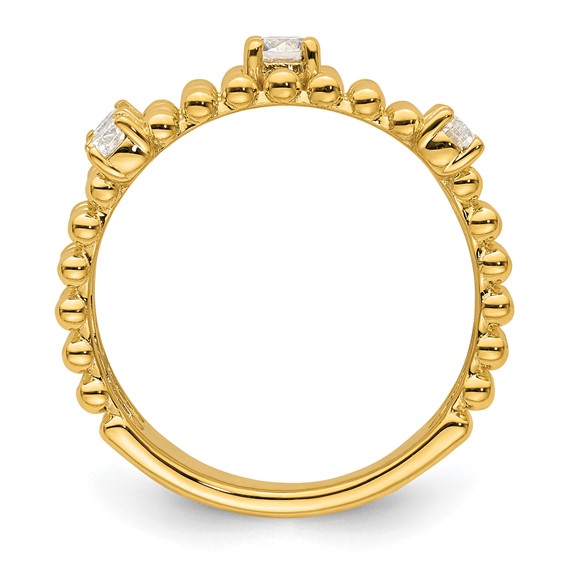 True Origin 14K Yellow Gold 3/8 carat Lab Grown Diamond VS+ F+ Complete Triple Band