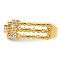 True Origin 14K Yellow Gold 0.38 Carat Lab Grown Diamond VS+ F+ Complete Triple Band view 3