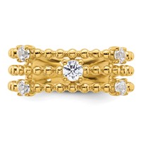 True Origin 14K Yellow Gold 0.38 Carat Lab Grown Diamond VS+ F+ Complete Triple Band view 4