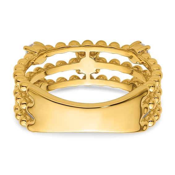 True Origin 14K Yellow Gold 3/8 carat Lab Grown Diamond VS+ F+ Complete Triple Band