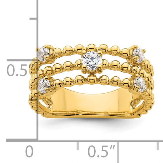 True Origin 14K Yellow Gold 3/8 carat Lab Grown Diamond VS+ F+ Complete Triple Band