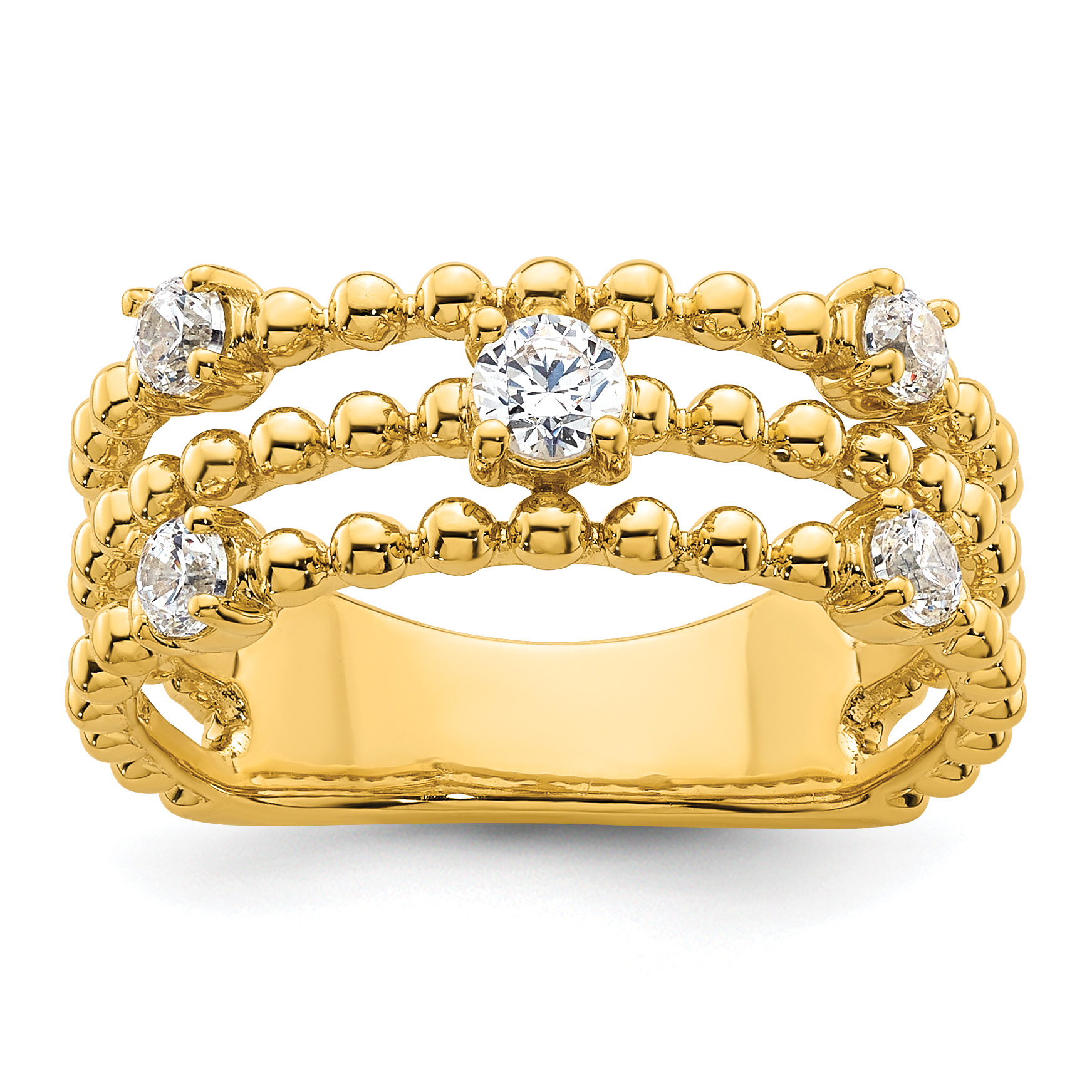 True Origin 14k 3/8 carat Lab Grown Diamond VS D E F Triple Band (RM9991-040-YLD)