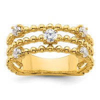 True Origin 14K Yellow Gold 0.38 Carat Lab Grown Diamond VS+ F+ Complete Triple Band view 1