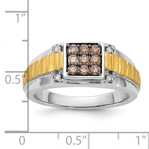 10k Two-tone Brown Diamond Ring