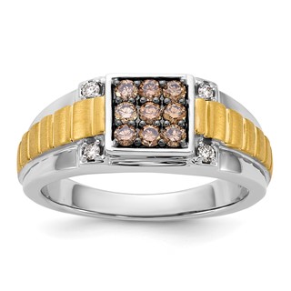 10k Two-tone Brown Diamond Ring