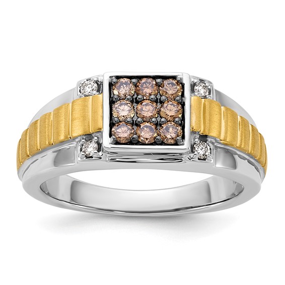 10k Two-tone Brown Diamond Ring