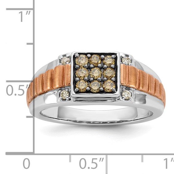10k Two-tone Brown Diamond Ring