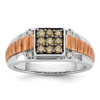 10k Two-tone Brown Diamond Ring