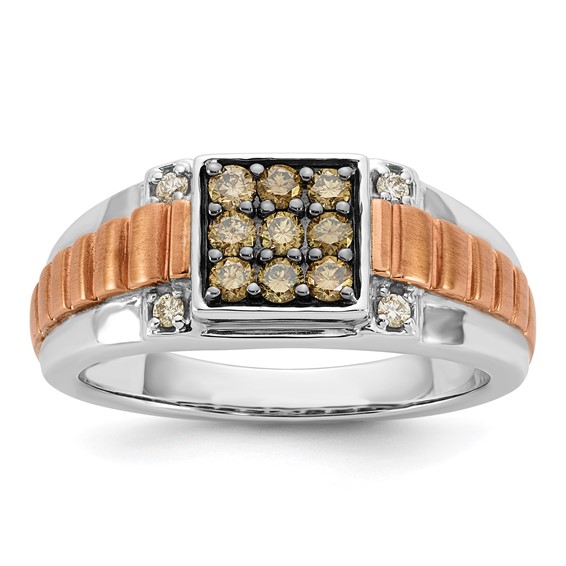 10k Two-tone Brown Diamond Ring