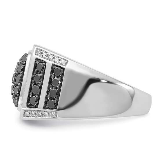 Sterling Silver Black Sapphire & Diamond Ring