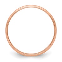 14K Rose Gold 4mm Lightweight Milgrain Half Round Wedding Band, Size 6 view 3