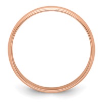 14K Rose Gold 5mm Lightweight Milgrain Half Round Wedding Band view 3