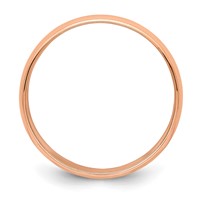 14K Rose Gold 6mm Lightweight Milgrain Half Round Wedding Band view 3