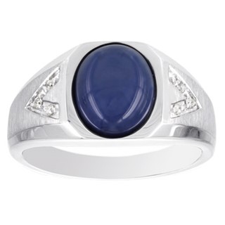 Sterling Silver Onyx & Diamond Ring