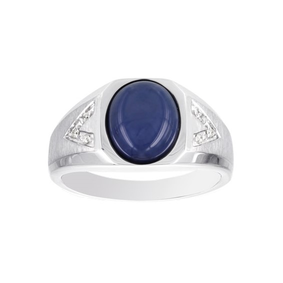 Sterling Silver Onyx & Diamond Ring