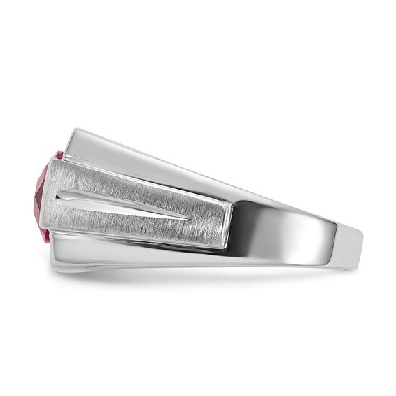 Sterling Silver CR Ruby & Diamond Ring