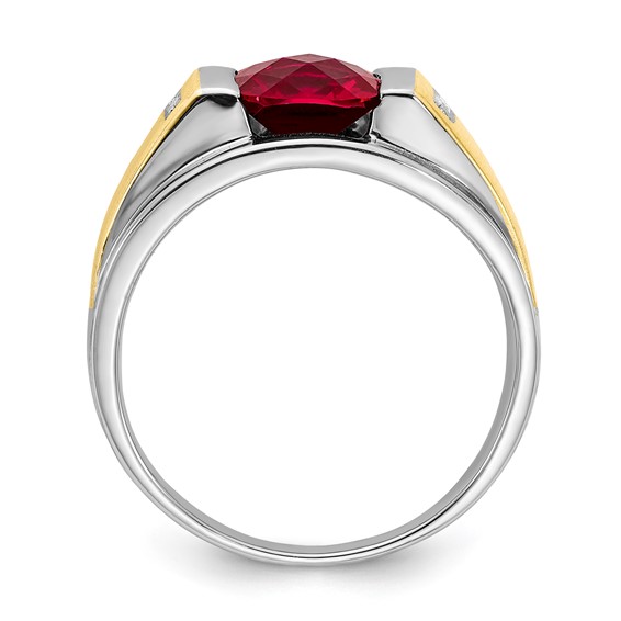 SS/10K Two-Tone CR Ruby & Diamond Ring