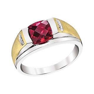 SS/10K Two-Tone CR Ruby & Diamond Ring