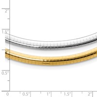 14K Two-tone 5mm Reversible White and Yellow Domed Omega Necklace, 16" view 5